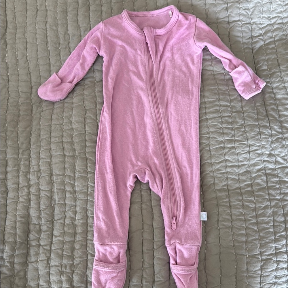 Soft Pink Footie One Piece with Double Zip